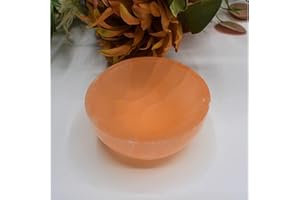 H&H HOMEDECOR LTD Selenite Crystal Charging Bowl White Selenite Charging Alter Bowl Cleanse Meditation Spiritual and Recharge Crystals Charging Bowl Decoration Gift Multiple Sizes (Orange 8 cm)