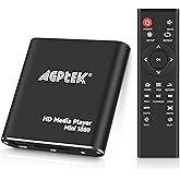 AGPTEK HD Media Player, Mini 1080p Full-HD Ultra HDMI Digital Media Player with Remote Control for -MKV/RM- HDD USB Drives an