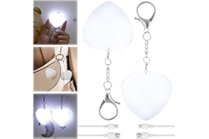 FYEME Pack of 2 Handbag Light with Sensor Pocket Light for Handbag USB 2 Mode Smart Touch Portable LED Handbag Light Gift for Family Friends Girlfriend Mother (Heart Shape)