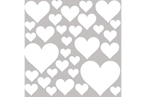 PREMYO Set 32 Adesivi Murali Bambini Cuori - Wall Stickers Muro Cameretta - Decorazione Parete Camera da Letto Bianco
