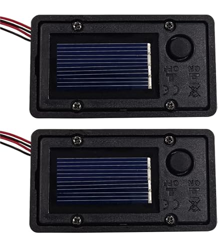 2-Pack Solar Light Replacement Tops – 1.73” X 1.42” Black LED Units With Warm White Light, IP65 Waterproof For Garden Lanterns