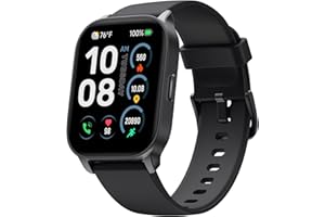 TOOBUR Smart Watch for Men Women, Smartwatch Compatible Android and iOS Phone, Answer/Make Calls, Fitness Tracker Watch, Heart Rate/Sleep Tracker/100 Sports/IP68 Waterproof, Midnight Black