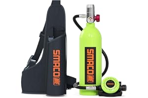 SMACO Bottiglia Subacquea 1L per Immersioni in Acque Poco Profonde, Mini Bombola Subacquea per Respirare per 15-20 Minuti per Immersioni Ricreative/Lavori Subacquei