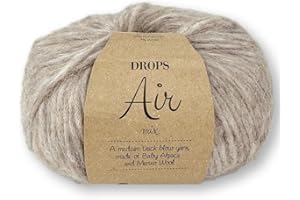 Frida's Wollhaus Drops 50 g de lana virgen de alpaca, supersuave, 50 colores, 55 colores (mezcla beige claro)