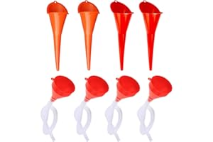 Smavles Kraftstofftrichter, 8Pcs Trichterset Kunststoff Öl Trichter Set Lange Mund Universal Trichter Tragbarer Benzinmotor Trichter mit Schlauch Trichter für Motorrad Auto Farm Maschine Automotive