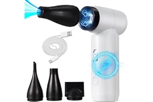 BINGOHIVE Compressed Air Duster, 80000RPM Jet Dryer Blower, Stepless Speed Regulation Portable Electric Air Duster Mini Electric Air Blower,Jet Fan for Car Dry,Keyboard Computer Cleaning,Air Bed,Camping,Outdoor