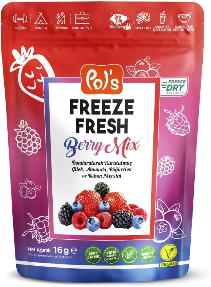 Pol's Freeze Fresh Dondurularak Kurutulmuş Berry Mix 16 g