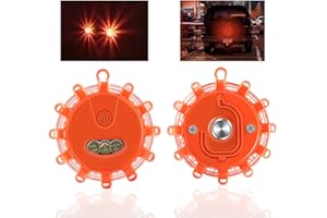 Sidaqi LED Road Flares Flashlight Emergency Safety Warning Light Kit for Car Truck RV Vehicles Boat with Magnetic Base & Hook-2Pack