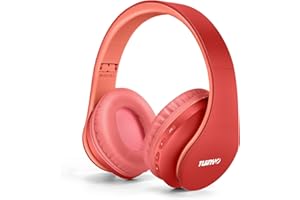 TUINYO Auriculares Bluetooth, Auriculares inalámbricos Oreja con micrófono, Auriculares inalámbricos estéreo Plegables y Ligeros para Viajes, Trabajo, TV, PC, teléfono móvil … (ED)