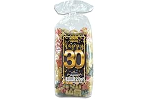 ‎BULL & BEAR Bull & Bear Pasta bunte Geburtstags-Nudeln “Happy 30” 250 g, Motivnudeln handgefertigt, Geschenk