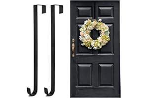 Hongyans 2 Pièces Crochet de Porte Couronne pour Porte D'entrée Cintre de Couronne de Noël Crochets de Porte Guirlande en Métal pour Décoration de Noël de Mariage Crochet à Vêtements Chapeau