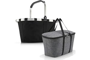 REISENTHEL GILCHING reisenthel carrybag mit coolerbag Einkaufkorb Einkaufstasche Isobag Isotasche Kühltasche Kühlkorb (Black + Twist Silver)