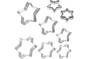oruola Lot de 6 emporte-pièces en forme d'étoile - 3 tailles - En acier inoxydable - 2 formes - Pour Noël, anniversaires, fêtes, biscuits, bricolage