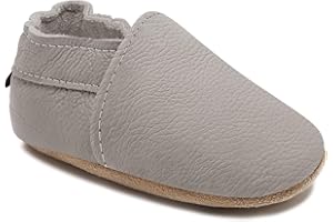HMIYA Weiche Leder Krabbelschuhe Babyschuhe Lauflernschuhe mit Wildledersohlen für Jungen und Mädchen 0-6 Monate 6-12 Monate 12-18 Monate 18-24 Monate