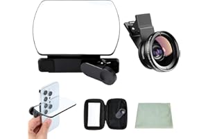 RBLEOTE Spiegeleffekt-Objektiv, Erfassen Sie Sofort Atemberaubende Reflexionen, mit Einem 2-in-1-Objektiv, Spiegelreflexions-Clip-Kit Für Smartphone-Kameras Verstellbarer Klappspiegel Aus HD-Glas(Schwarz)