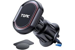 TOPK Magnetyczny Uchwyt Samochodowy z Regulacją 360° i Najmocniejszym Magnesem N52 do Telefonów Komórkowych