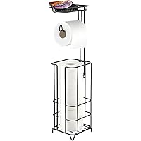 Porte Papier Toilette, Support de Papier Toilette Fonctionnel, Distributeur Papier Toilette avec étagère, idéal pour Rangemen