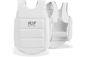R2F RIGHT TO FIGHT R2F - Protezione del Torace, Guardia del Torace Corpetto Protettivo per Karate, Taekwondo, Allenamento, Arti Marziali, MMA Boxe Corpetti Kickboxing Guardia Corpo