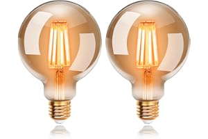 EXTRASTAR Ampoules LED 6W Edison Vintage G95, Blanc Chaud 2200K E27, Equivalent à Ampoule Traditionnelle 48W, Ampoule Rétro à Filament, Rétro Antique Lampe décorative, Non-Dimmable, Lot de 2