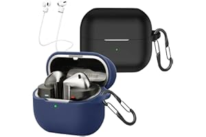 [2-pak] easyBee etui kompatybilne z Samsung Galaxy Buds3 FE/Buds 3 / Buds 3 Pro, z 2 paskami zabezpieczającymi przed zgubieniem, silikonowe, odporne na uderzenia, etui ochronne na słuchawki Bluetooth