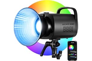 NEEWER CB60 70W RGB COB Video Light avec 2.4G/Application Contrôle à Distance, Éclairage Continue RGB LED, Monture Bowens Lumière Photo Studio