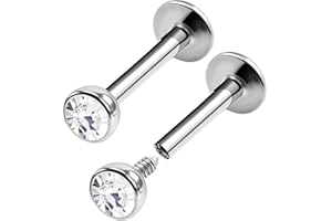 KJM Fashion 2 Stk Edelstahl Labret 1,2mm 16g Marilyn Monroe Ohrringe