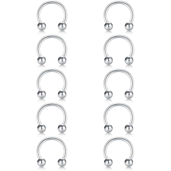 Titan G23 Ferro Di Cavallo Piercing Per Labbra Naso Helix Orecchio Setto Z566 - Foto 3