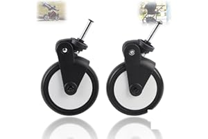 LENTLY Ruote di ricambio universali per passeggino, diametro 13 cm, in gomma, accessori per passeggini, facili da installare con rotazione a 360 gradi (un paio di ruote anteriori)