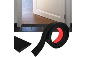 BOCGUY Door Threshold Ramp, Door Threshold Ramp, Robot Vacuum Cleaner, 8 cm x 1 cm x 0.9 m, Self-Adhesive Ramp, Door Threshold Transition Strip, Kerb Ramp, Rubber for Door Openings, Bathroom, Floor and