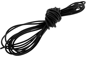 SM SunniMix 2mm Élastique Corde de Choc Tendeur Résistance aux UV Attache Support de toitureure/Tapis de Terre/Remorques/Bateaux, Noir Blanc, 2m Noir