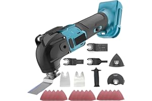LENGSUAA Oscillating Multi Tool Compatible for Makita 18V Battery, Cordless Brushless Multitool with 6 Variable Speeds, Multifunction Oscillating Tool for Cutting, Sanding, Scraping (No Battery)