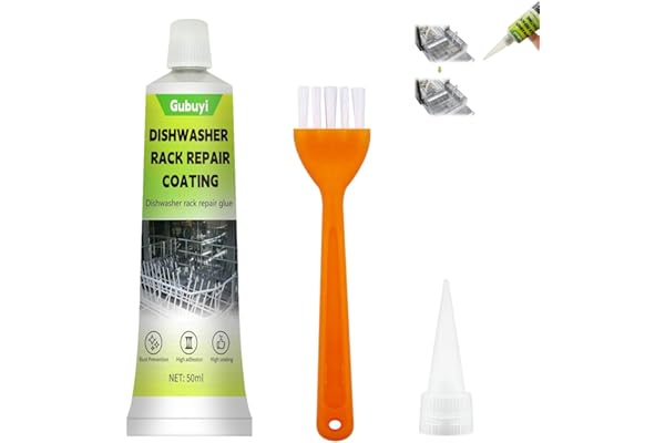 50ml Agente Reparador de Cestas Oxidadas del Lavavajillas, Goma Reparador Rejillas de Lavavajillas, Pintura Anticalorica Blanca, Pintura Antioxidante, Cesta Cubiertos Lavavajillas Reparacion