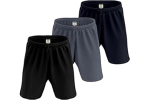 TORO ACTIVA Pack of 3/5 Men Active Wear Shorts Workout Pocket Side Adjustable Waist Draw String Cord Running Gym Training Shorts Lightweight Quick Drying