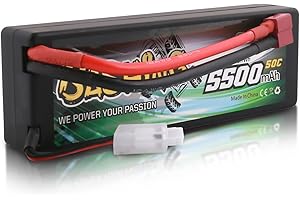 Gens ace bateria lipo 2S 7.4V 50C 5500mAh batería de Estuche rígido con Conector Deans T para la mayoría de los Autos RC a Escala 1/8