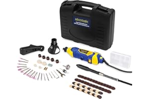 Skotek Corded Rotary Tool 80Pc Accessory Set, 135W Variable Speed 8000-33000RPM, Ideal for DIY Projects, Woodwork, Hobby Craft & Dremel Multi Tool Compatible with Carry Case Included