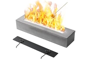 KISKVV kominek stołowy na zewnątrz, kominek stołowy na bioetanol z betonu, do użytku na zewnątrz i wewnątrz, betonowy kominek pokojowy z funkcją gaszenia na balkon, do ogrodu, jadalni, pokoju