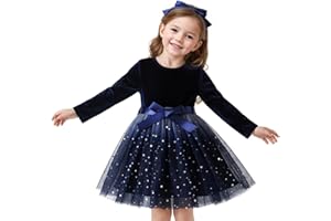 NNJXD Princess Girl Long Sleeve Tulle Dress Autumn Winter Kids Clothes