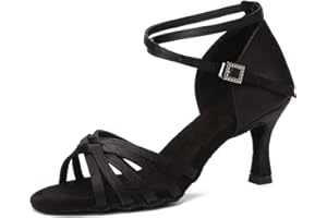 YKXLM Chaussures de Danse Latine pour Femmes Salsa Tango Ballroom Practice Performance Sandals, FR-CL-GBZS