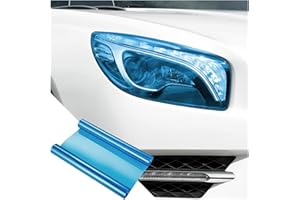 JNNJ Car Headlights Color Film, Brake Light Films, Smoke Fog Light Taillight Headlight Tint Chameleon, Tint Vinyl Film for Headlight, Rear Light, Fog Lamp, Suitable for Most Cars(Light-Blue)