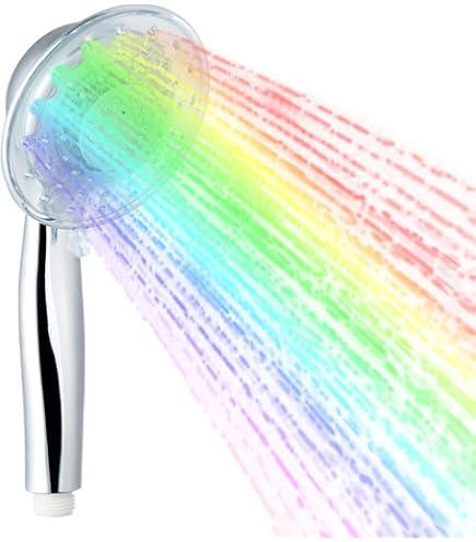 Grote LED Regendouche Sproeikop Badkamer Handdouche 3 Kleur Veranderende Hand Water Douchekop met 3 Sproeimodi en Real Time Digitale Temperatuursensor Display Waterbesparing
