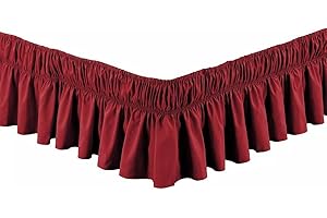 LUKKC Bett Valance Bettrock Elastic 140/160/180 * 200CM Staub Rüschen Um Bett Wrap Mit Verstellbarem Gürtel Grau Twin Größe Bettrock Rischen (Color : B, Size : 150x200cm(59 * 78.7''))