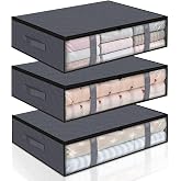 GTDOOCE Cajas Almacenaje Ropa Armario,3 Piezas Bolsa Almacenaje Ropa | Almacenamiento Ropa,Bolsas Guardar Ropa 60x45x15cm