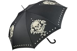 VON LILIENFELD parasol czaszka czaszka automatycznie otwierany parasol artystyczny stabilny wiatroodporny