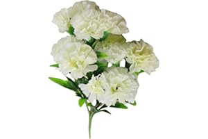 HMifjUM Artificial Carnation Silk Flowers, Fake Flowers Single Stem Blooming Artificial Flowers In Vase for Wedding Home Birthday Party Arrangment Garden Decoration