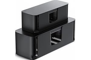 Cable Tidy Box, MUDEELA 2 Pack Cable Box with ABS Material, Cord Hider Cable Management Box for Hiding Surge Protector Cover, Black