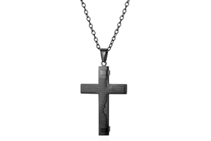 JewelryWe - Collana con Pendente Preghiere Promessa Bibbia Inglese in Acciaio Inossidabile Collana Cristiana
