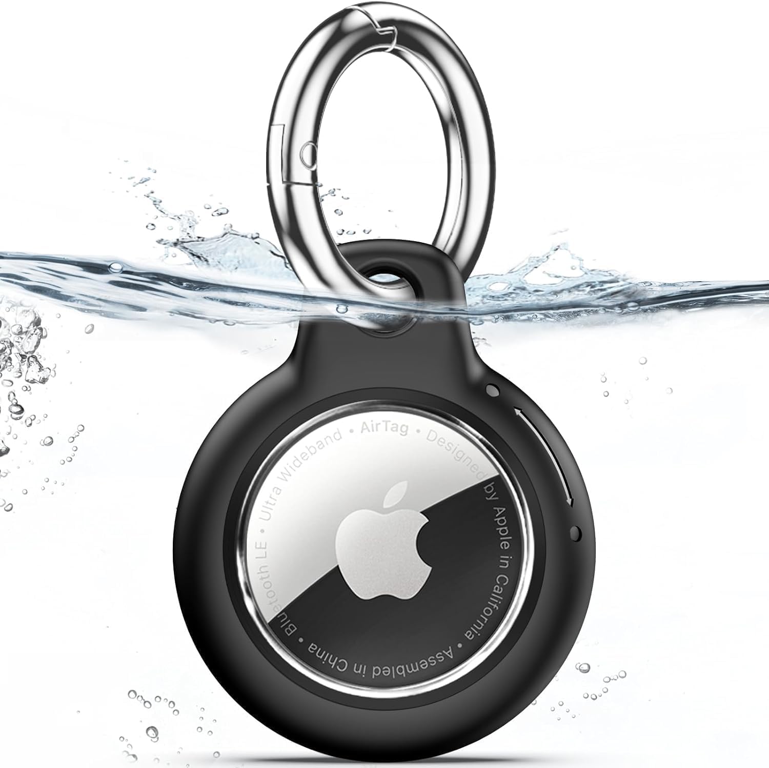 TNSNK Waterproof for Apple Airtag Holder Case with Lock, Airtag Pendant Keyring Case with Keychain for Luggage/Bicycles/Pets