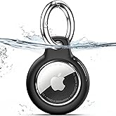 TNSNK for AirTag Holder Keyring, 1 Pack,Black | for AirTag 2nd/1st, Waterproof, Rotating Latch, Scratch & Impact-resistant, N