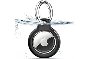 TNSNK Waterproof for Apple Airtag Holder Case with Lock, Airtag Pendant Keyring Case with Keychain for Luggage/Bicycles/Pets
