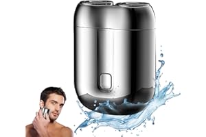 GMTEO Mini Rasoir Electriques Hommes, 2026 Nouveau IPX7 Résistant à l'eau Multifonctionnel Rasoirs électriques Homme Wet & Dry, Portable Tondeuse Barbe, Rasoir Intime Homme ﻿ (Couleur argent)